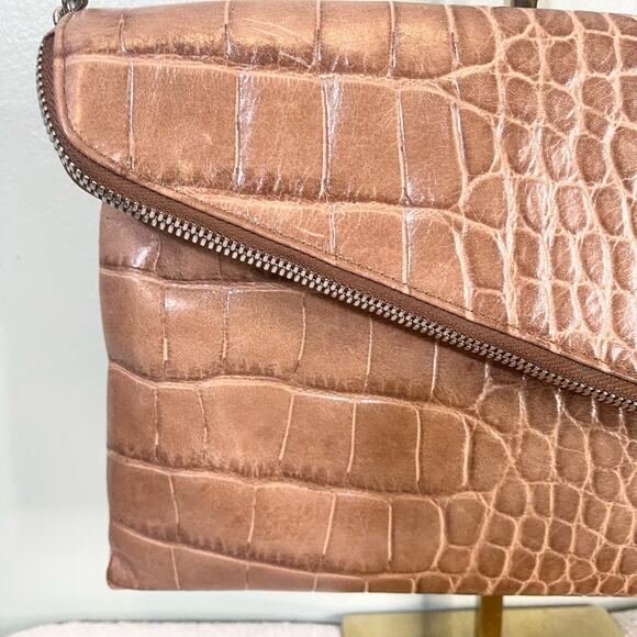 Henri Bendel Leather Crocodileskin Bag Brown - Picture 2 of 9